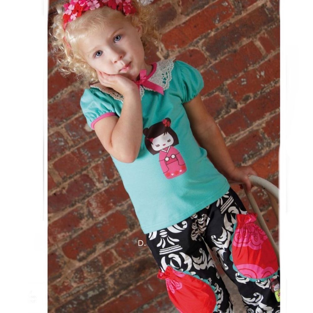 Servane Barrau Designs Kokeshi Top Sz 4-5 New